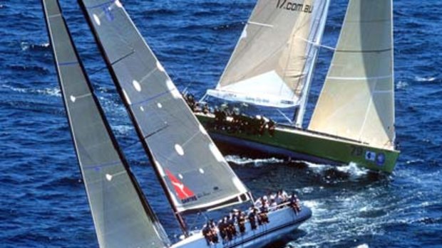 A file image of Shockwave after the start of the 2000 Sydney to Hobart Yacht Race. Photo: Getty Images