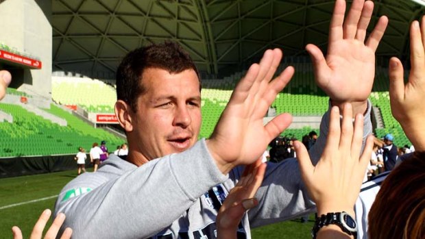''You don't die wondering'' &#8230; Greg Bird meets students during a State of Origin skills clinic at AAMI Park. Bird says the short series enables players to concentrate their energy and emotions into each game.