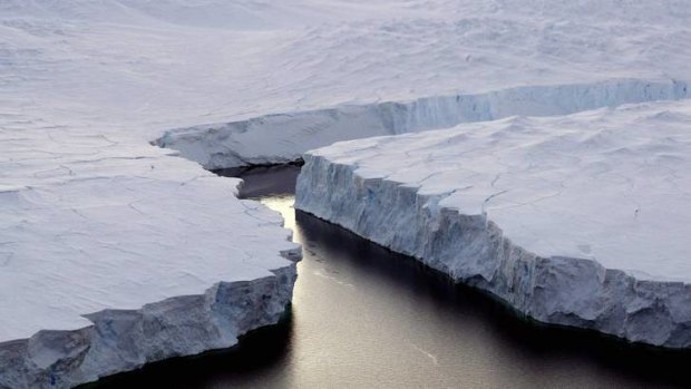 An iceberg breaks off the Knox Coast in the Antarctica.