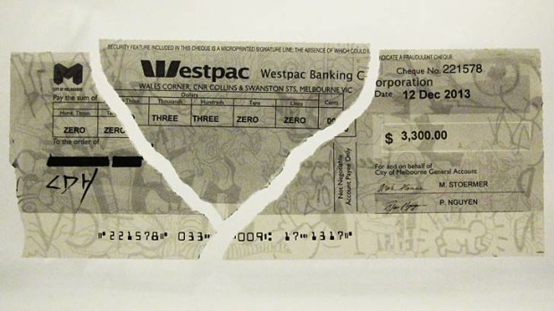 An image of the torn-up council cheque was posted on arts industry website artsHub.