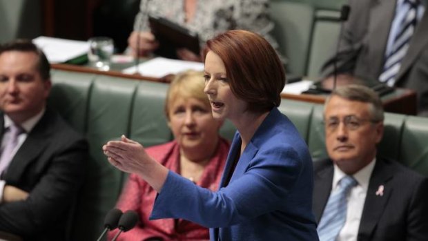 Prime Minister Julia Gillard replies to Opposition Leader Tony Abbott's motion to dismiss the Speaker Peter Slipper.