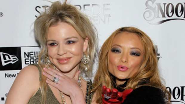 Casey Johnson, left, pictured with Tila Tequila in Hollywood.
