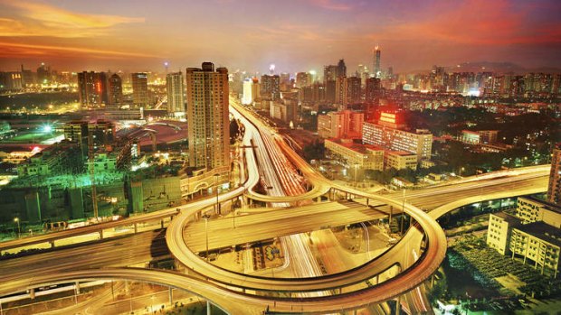 Mega-city moments: Guangzhou highway junction.