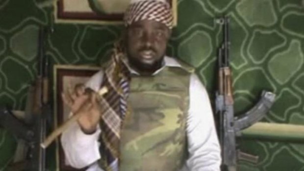 The leader of the radical Nigerian Islamist sect Abubakar Shekau, taken from a video.
