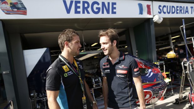 Pit stop: Jean-Eric Vergne gives Travis Boak a behind-the-scenes look at the grand prix.