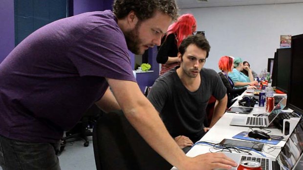 For the love of the game ... jammers collaborate at this year's Global Game Jam in Melbourne. 