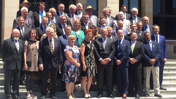 The West Australian One Nation candidates are rolled out at Parliament.
