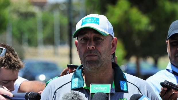 Nothing set in stone: Darren Lehmann at a press conference ahead of Test team practice in Adelaide. 