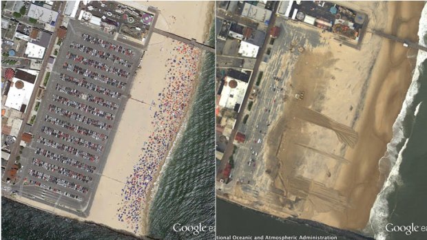 Ocean City, Maryland, before and after.
