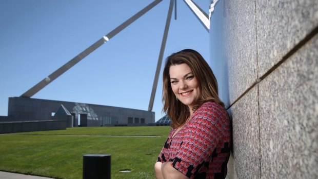 Greens senator Sarah Hanson-Young at Parliament House in Canberra.