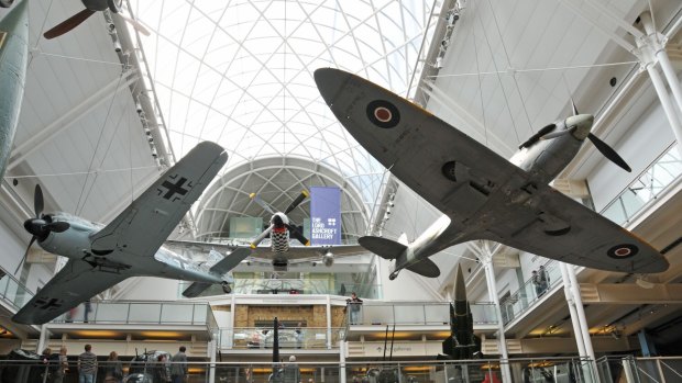 World War II-era aircraft at the Imperial War Museum London.
