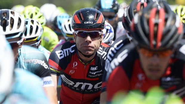 In contention: Cadel Evans rides in the Giro d'Italia last month in preparation for the Tour de France, which begins on Saturday.