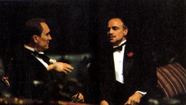 Blockbuster: Marlon Brando and Robert Duvall in the 1972 film <i>The Godfather</i>.