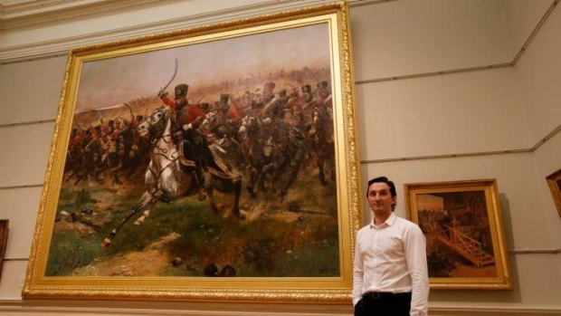 Newly acquired: Head curator of international art Justin Paton in front of both works.