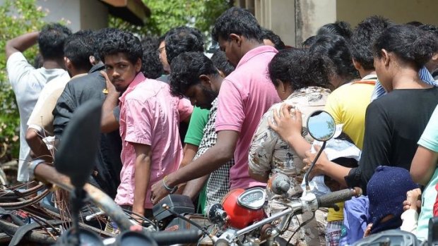 Sri Lankan asylum seekers sent back by Australia in Galle in July.