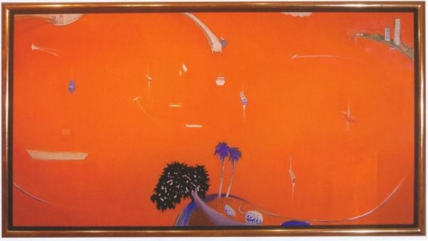 Purported Whiteley painting: <i>Orange Lavender Bay</i>.