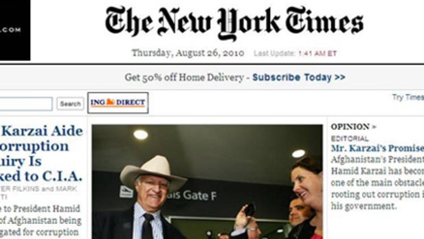 The <i>New York Times</i> online yesterday featured Bob Katter.