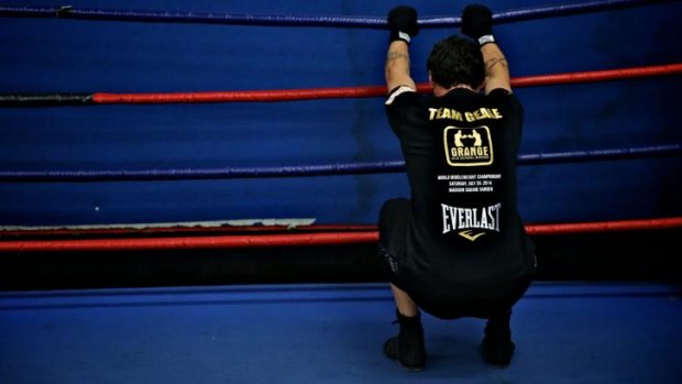 Just warming up: Daniel Geale readies himself for a sparring session.