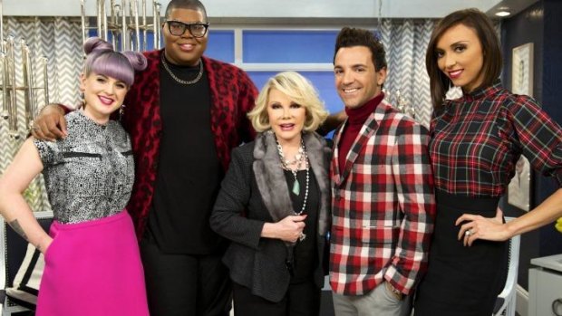 Joan Rivers on the set of her show Fashion Police.