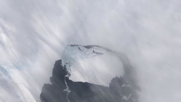 The B31 iceberg after separating from Antarctica's Pine Island Glacier in this NASA image.
