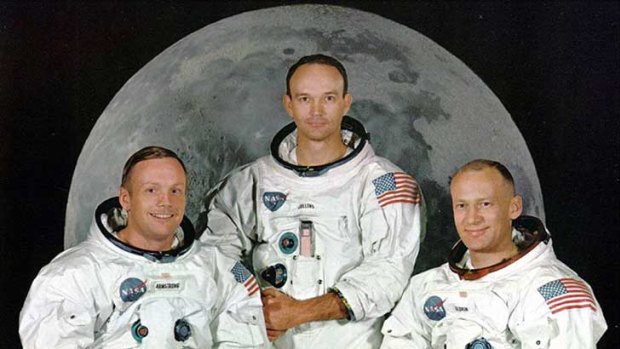 L-R: Neil Armstrong, Michael Collins and Edward Buzz Aldrin.