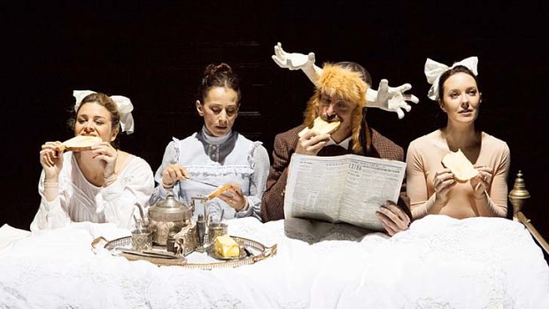Ridiculous &#8230; from left, Katie McDonald, Lucia Mastrantone, Sean O'Shea and Paige Gardiner in Mariage Blanc, which tells of a girl's rebellion against growing up.