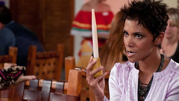 Halle Berry in a scene from the ross-out sketch comedy <i>Movie 43</i>.