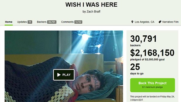 <i>Wish I Was Here</i> gets green light: Zach Braff exceeds $US2 million, with almost a month to go.