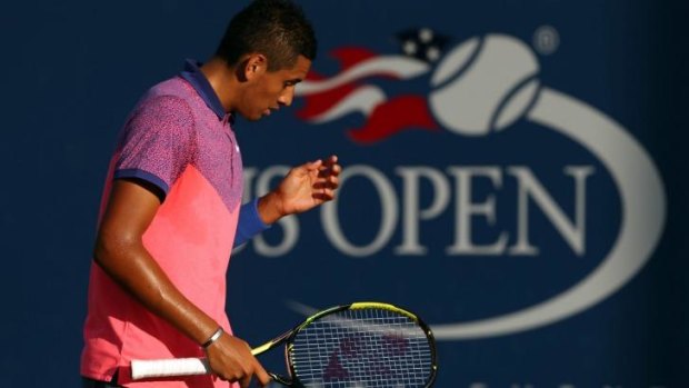 Nick Kyrgios during his second-round match against Andreas Seppi.