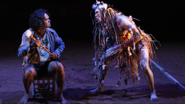 Kamahi Djordon King fuses the roles of Kent and The Fool, while Damion Hunter as Edgar dons body paint to play Poor Tom as a haunted bush spirit in <i>The Shadow King</i>.
