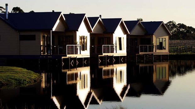 Shimmering ... the over-water villas at Crittenden Estate.