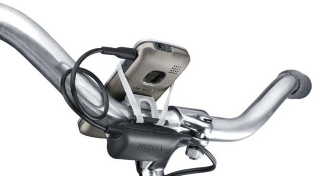 Pedal power: Nokia's new bike charger kit for the new C series models.