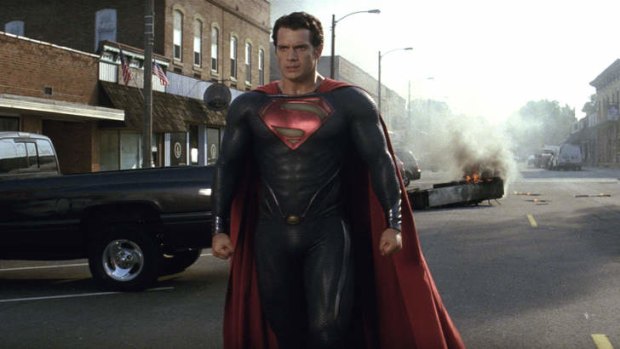 Just super: Henry Cavill shoulders the world's problems in <i>Man of Steel</i>.