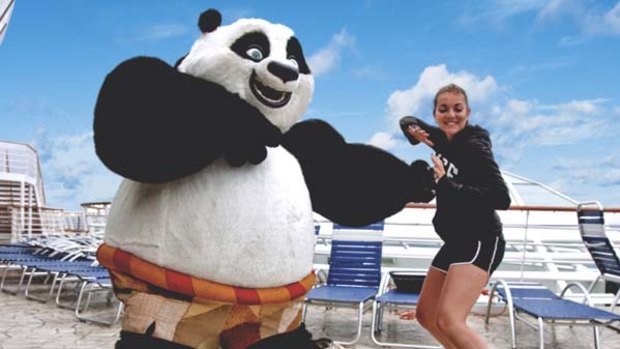 Exercise with the King Fu Panda.