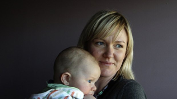 "It was hard to relate to the life I had before"... trial participant Tessa Dean with her three-month-old son Luka.