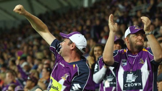 All eyes on the footy ... last Sunday's Storm v Rabbitohs match was pay TV's most-watched program for the day.