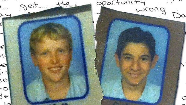 A Picton High School year 8 photo of Matt Milat and Cohen Klein, who were found guilty of murdering David Auchterlonie.