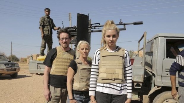 War zone: Andrew Jackson, Kim Vuga and Nicole Judge after their close call with Islamic State.