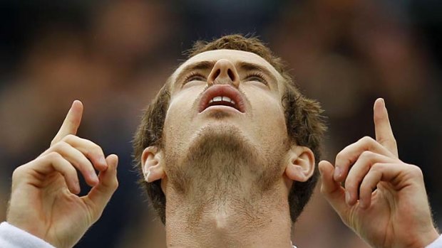 Andy Murray shows his elation after defeating Marin Cilic of Croatia to enter the quarter-finals.