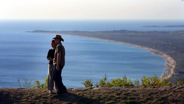 Kindred spirits ... a couple look to the sea from Gallipoli Peninsula.