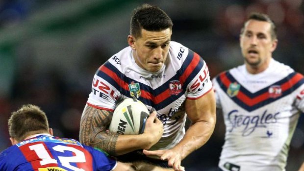Month on the sidelines: Sonny Bill Williams fractured his thumb against Newcastle on Friday night.