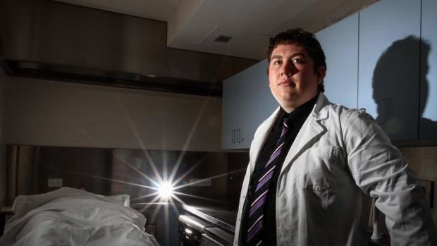 Mick Young works as a mortuary technician with a view to future medical studies.