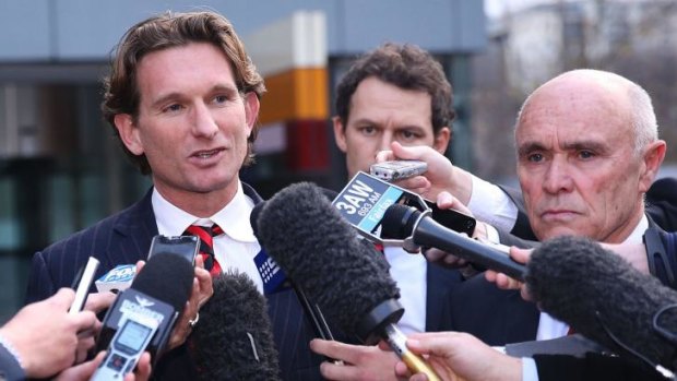 James Hird and Paul Little after the three-day hearing.