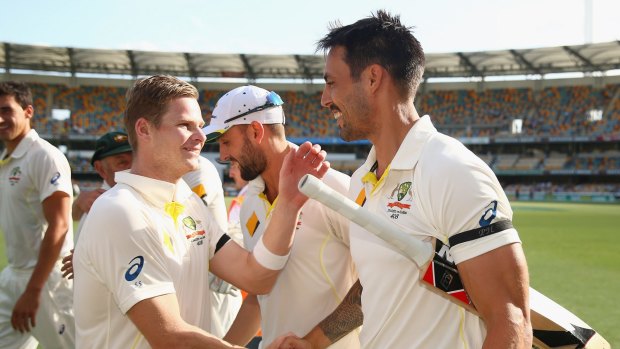 Steve Smith and the retiring Mitchell Johnson.
