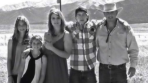 Johnson family portrait shows Dawna Johnson third left, and Dwayne Johnson right, with their children, from left, Kiowa-Rain Johnson, Gracie Johnson, and Dakota Johnson.
