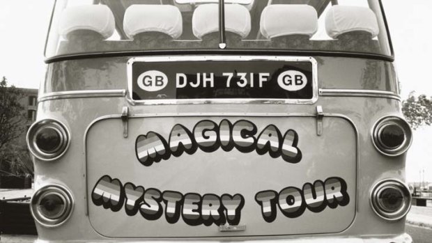 A Magical Mystery Tour bus.