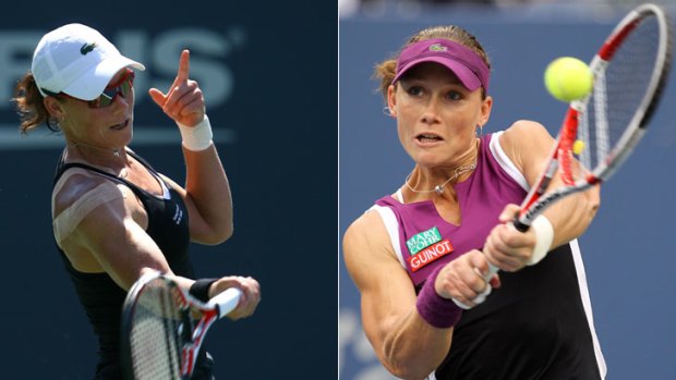 Winning formula &#8230; Sam Stosur in the final of the LA championships in 2009, left, and in the US Open final, right.