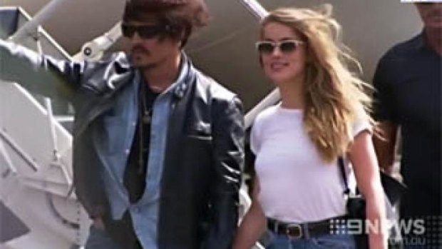 Johnny Depp and Amber Heard at Brisbane Airport.