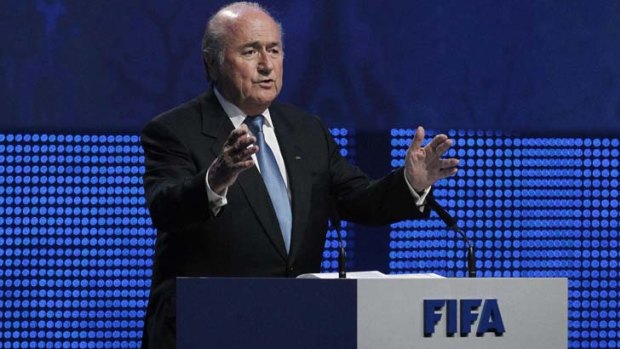 Four more years ... Sepp Blatter was re-elected as chief of FIFA.