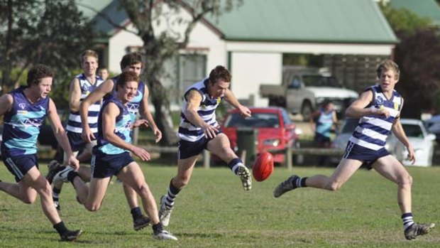 Matt Busch of Lindenow in action against Orbost-Snowy Rovers. Victory over Bairnsdale last weekend has thrown open this year's East Gippsland finals.